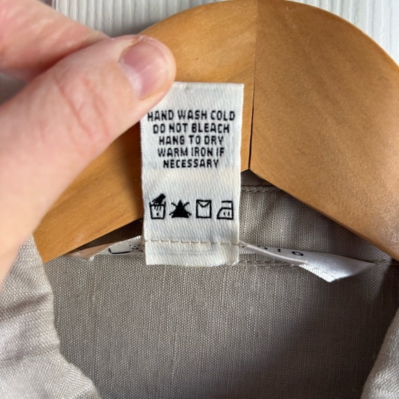 Max Studio Linen Blend Top Women's Medium Long Sleeve Button Up Crochet Corpcore - Picture 4 of 11